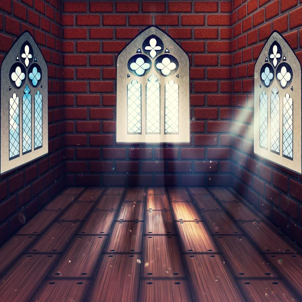 Room with Gothic Window — Stock Photo, Image