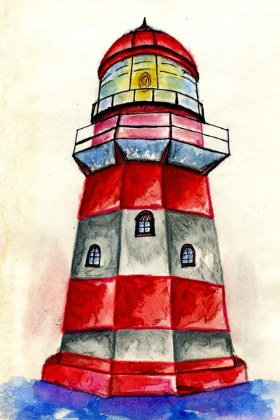 Old Lighthouse Painted — Stock Photo, Image