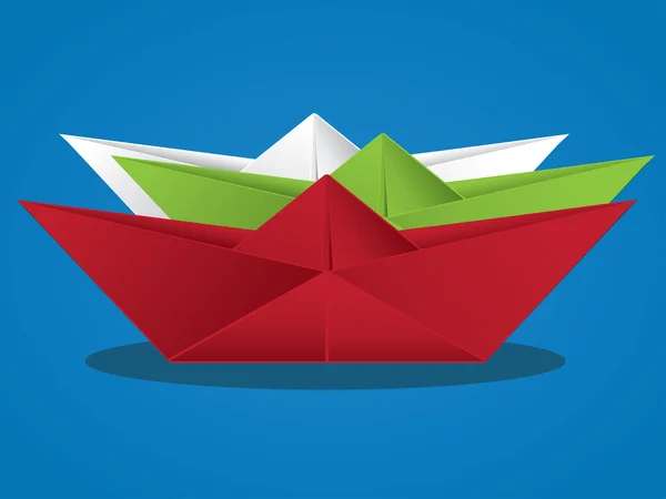 Cartoon Paper Boat — Stock Vector