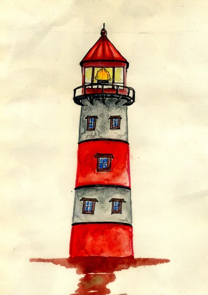 Old Lighthouse Painted — Stock Photo, Image