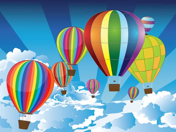 Lucht ballonnen in de lucht — Stockvector