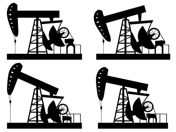 Σκιαγραφία πύργων γεώτρησης πετρελαίου — Διανυσματικό Αρχείο