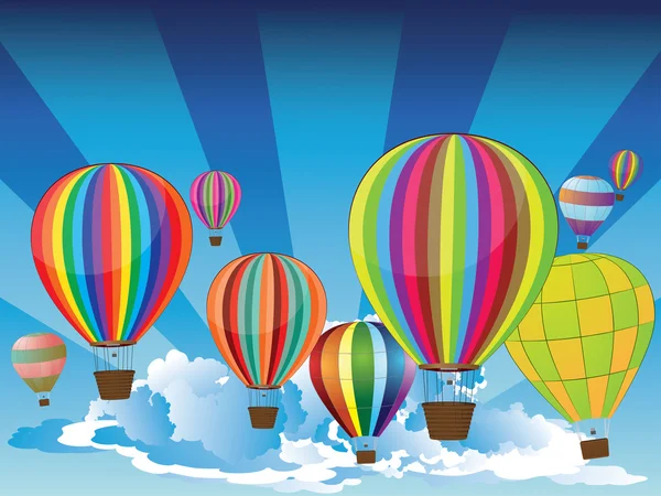 Lucht ballonnen in de lucht — Stockvector