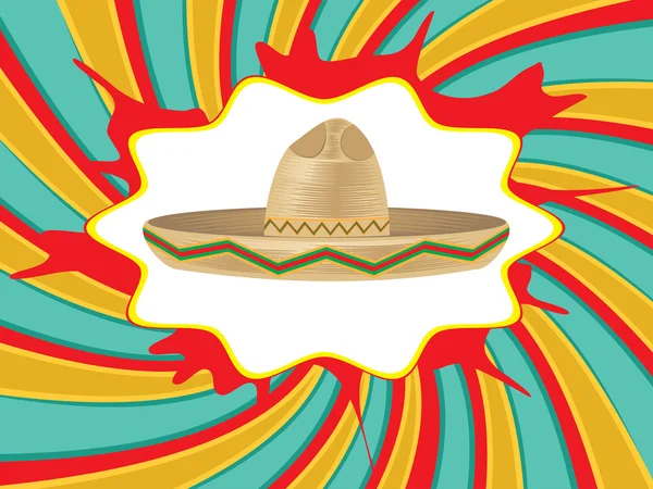 Chapéu mexicano sombrero — Vetor de Stock