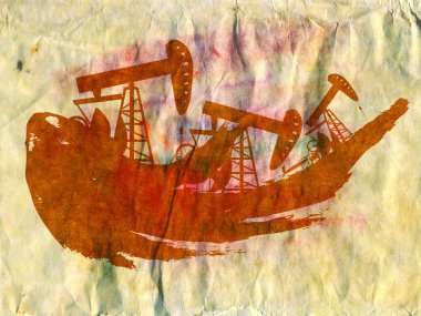 Grunge yağ pompası kağıt üzerinde