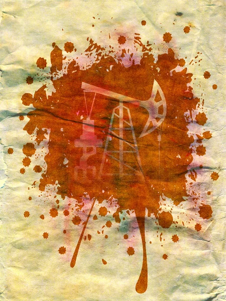 Bomba de aceite grunge sobre papel — Foto de Stock