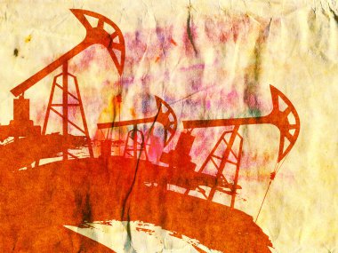Grunge yağ pompası kağıt üzerinde