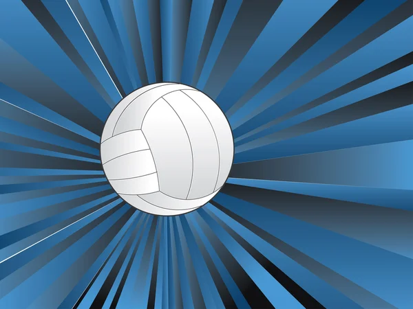 Volleyball Ball on Rays Background — Stock Vector