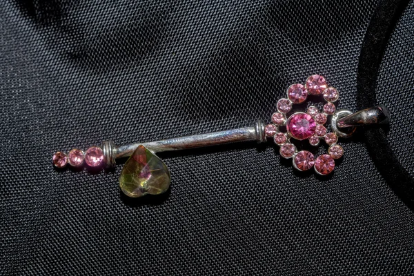 Pingente chave rosa macro — Fotografia de Stock
