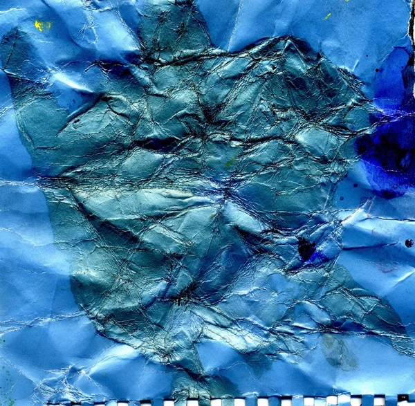 Papel crumpled azul — Fotografia de Stock