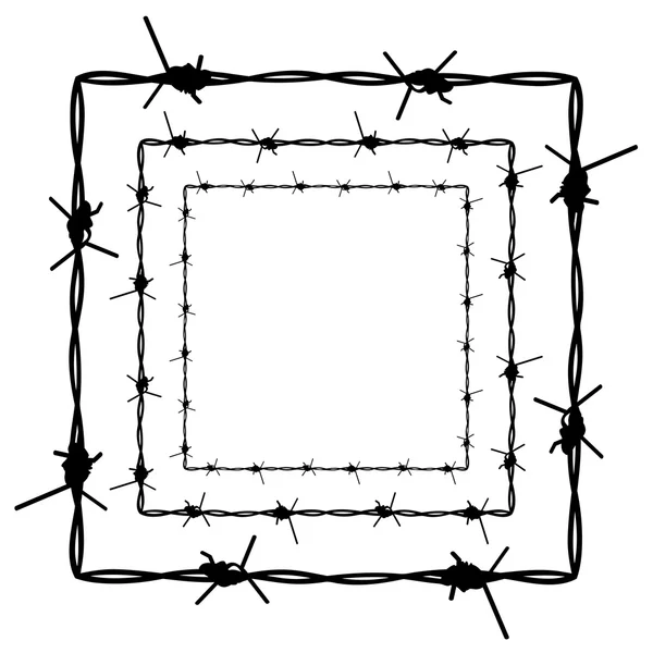 Barbed Wire Silhouette — Stock Vector