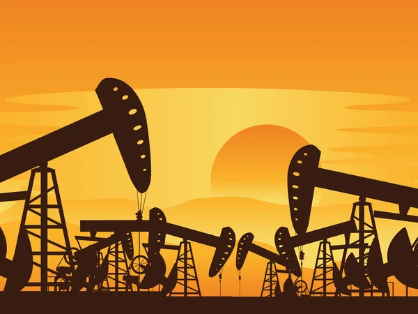 Gün batımında yağ pompası