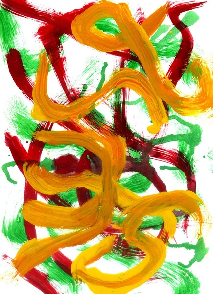 Red Yellow Green Strokes — Stock Photo, Image