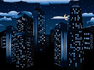 Gece Cityscape arka plan
