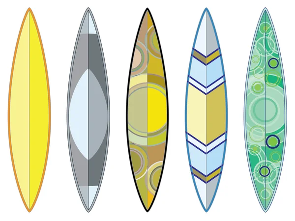 Conjunto de pranchas de surf —  Vetores de Stock