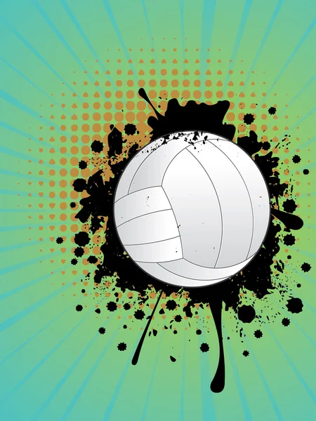 Voleibol bola en los rayos de fondo — Archivo Imágenes Vectoriales