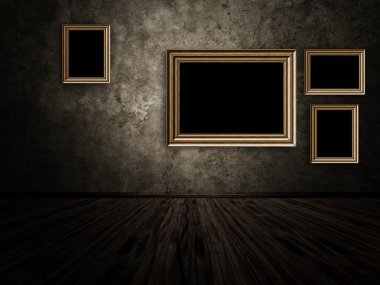 ahşap fotoğraf çerçevesi ile eski Oda