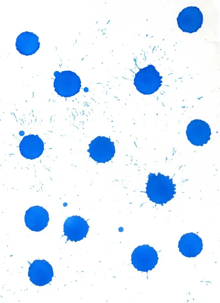 Pintura azul gotas — Fotografia de Stock
