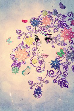 Çiçekli Grunge yaz kız