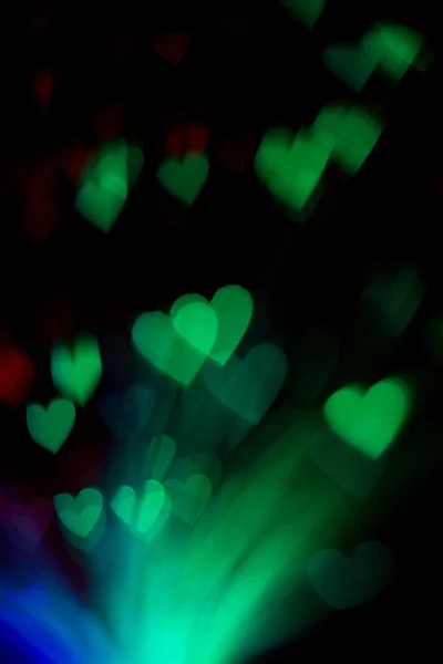 Bokeh colorido em forma de coração — Fotografia de Stock