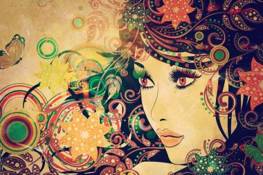 Çiçekli Grunge yaz kız