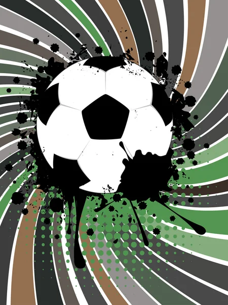Fotbalový míč na paprsky pozadí — Stockový vektor