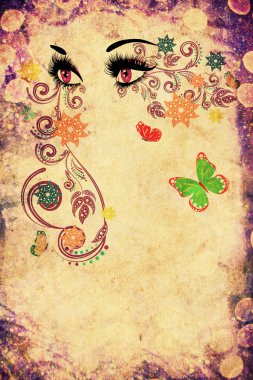 Çiçekli Grunge gözlerle yaz