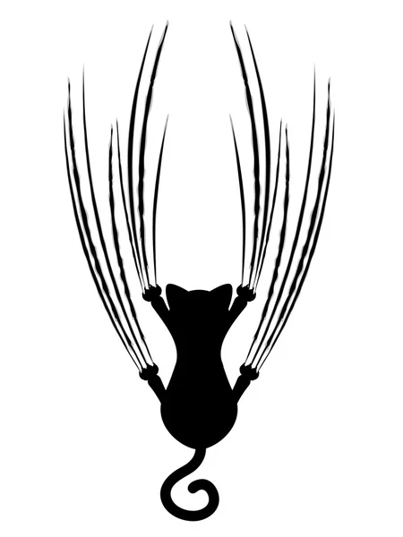 Silhouette gatto nero con graffi — Vettoriale Stock