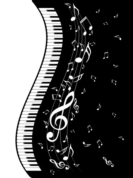 ピアノの鍵盤音楽ノート — ストックベクタ