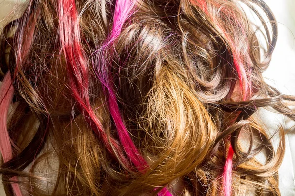 Synthetic Curly Hair Macro — Stock Photo, Image