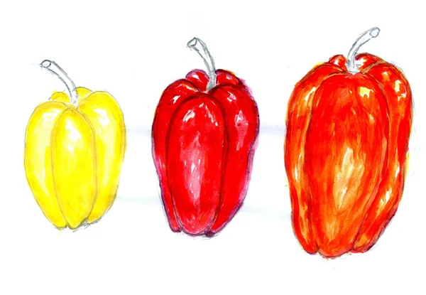 Arte de três pimentas — Fotografia de Stock