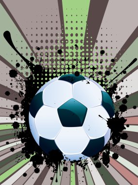 Futbol topu ışınları arka plan üzerinde