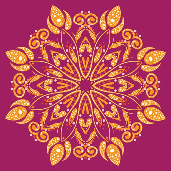 Ronde bloemen ornament — Stockvector