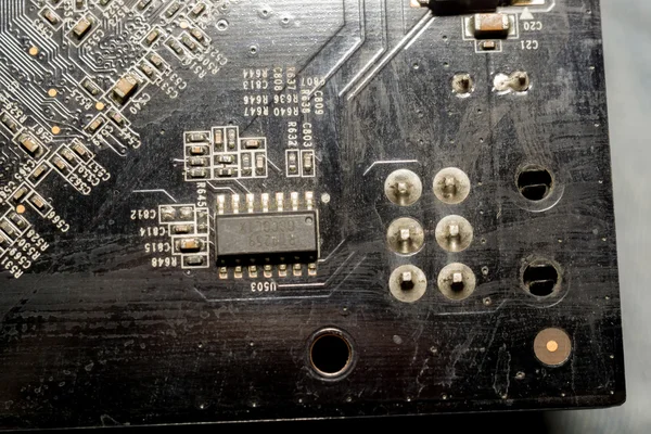 Macro placa de circuito preto — Fotografia de Stock