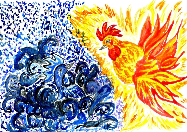 Fancy Rooster Art — Stock Photo, Image