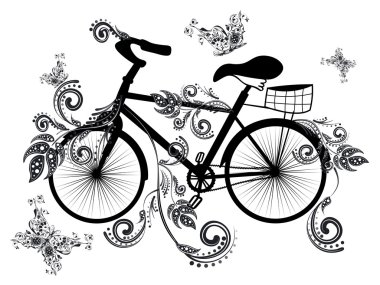 Bisiklet ve çiçek süsleme