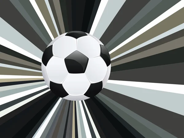 Fotbalový míč na paprsky pozadí — Stockový vektor