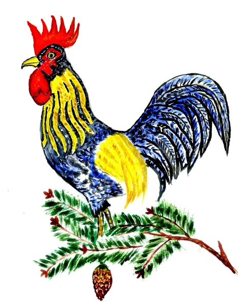 Fancy Rooster Art — Stock Photo, Image