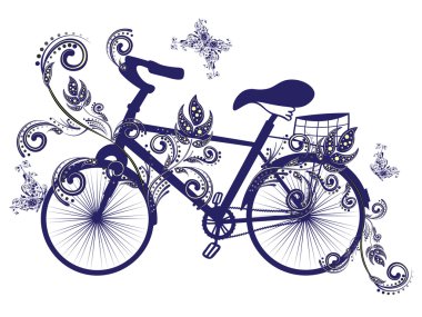 Bisiklet ve çiçek süsleme