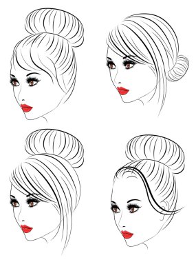 Moda saç modelleri Lineart