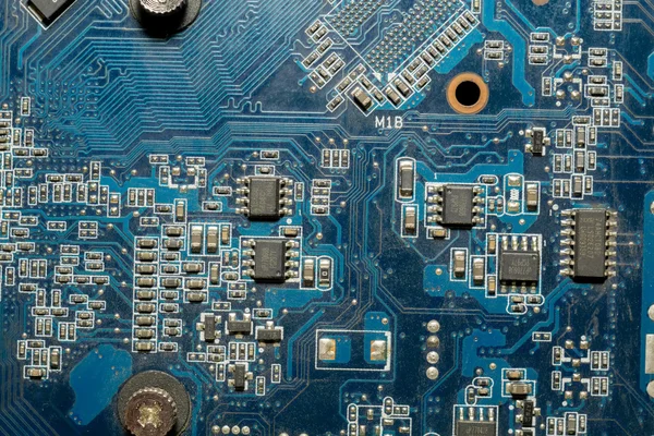 Placa de circuito azul macro —  Fotos de Stock