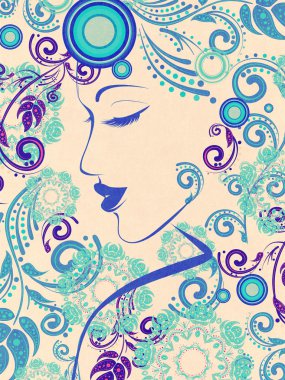 Çiçekli Grunge ile kış kız