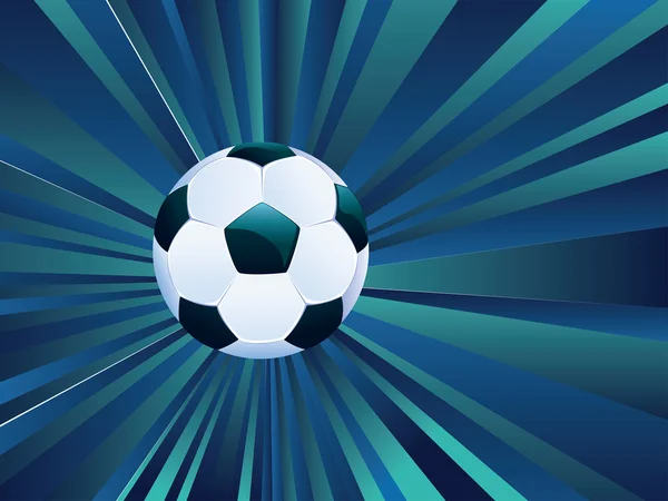 Ballon de football sur fond de rayons — Image vectorielle