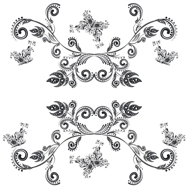 Vintage kelebekler çiçek