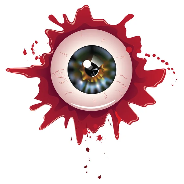 Halloween sangriento globo ocular — Vector de stock