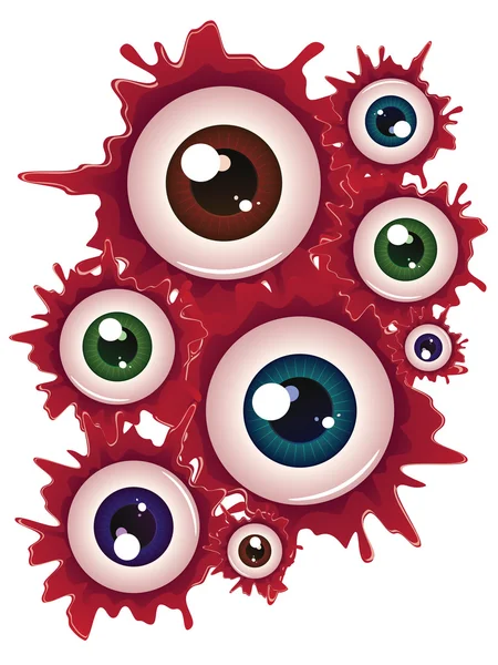 Halloween sangriento globo ocular — Vector de stock