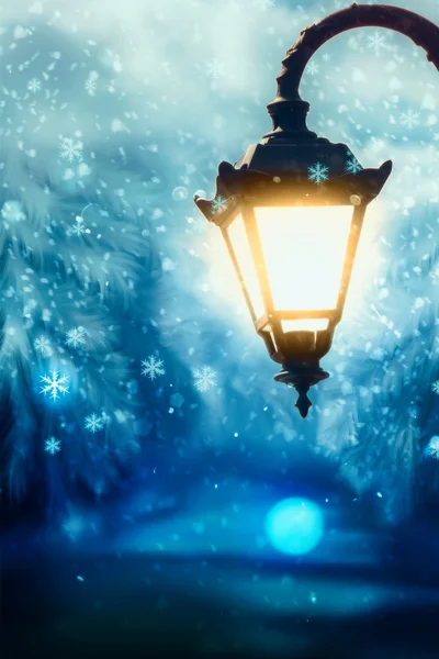 Winter straat lamp — Stockfoto