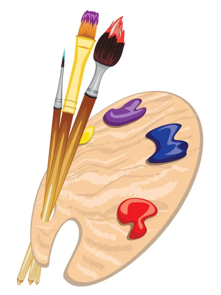 Cepillos y paleta — Archivo Imágenes Vectoriales