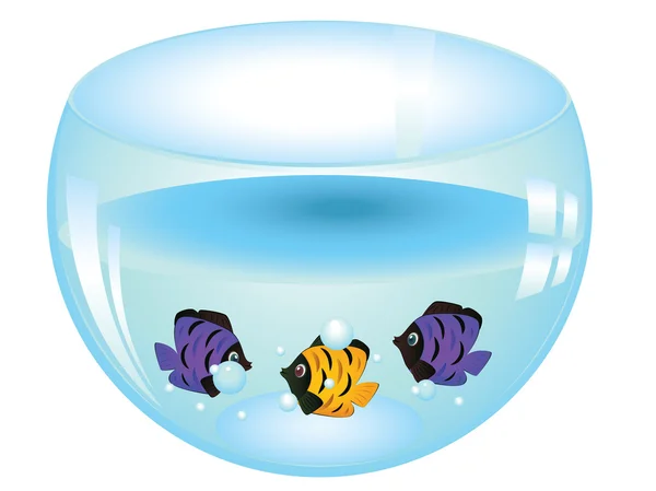 Peces en el acuario — Vector de stock