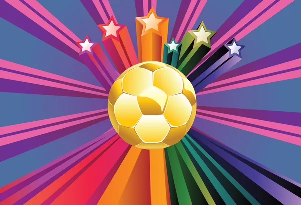 Ballon de football avec des étoiles — Image vectorielle